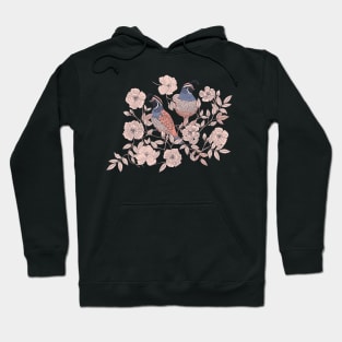 Quail and Wild Roses Hoodie